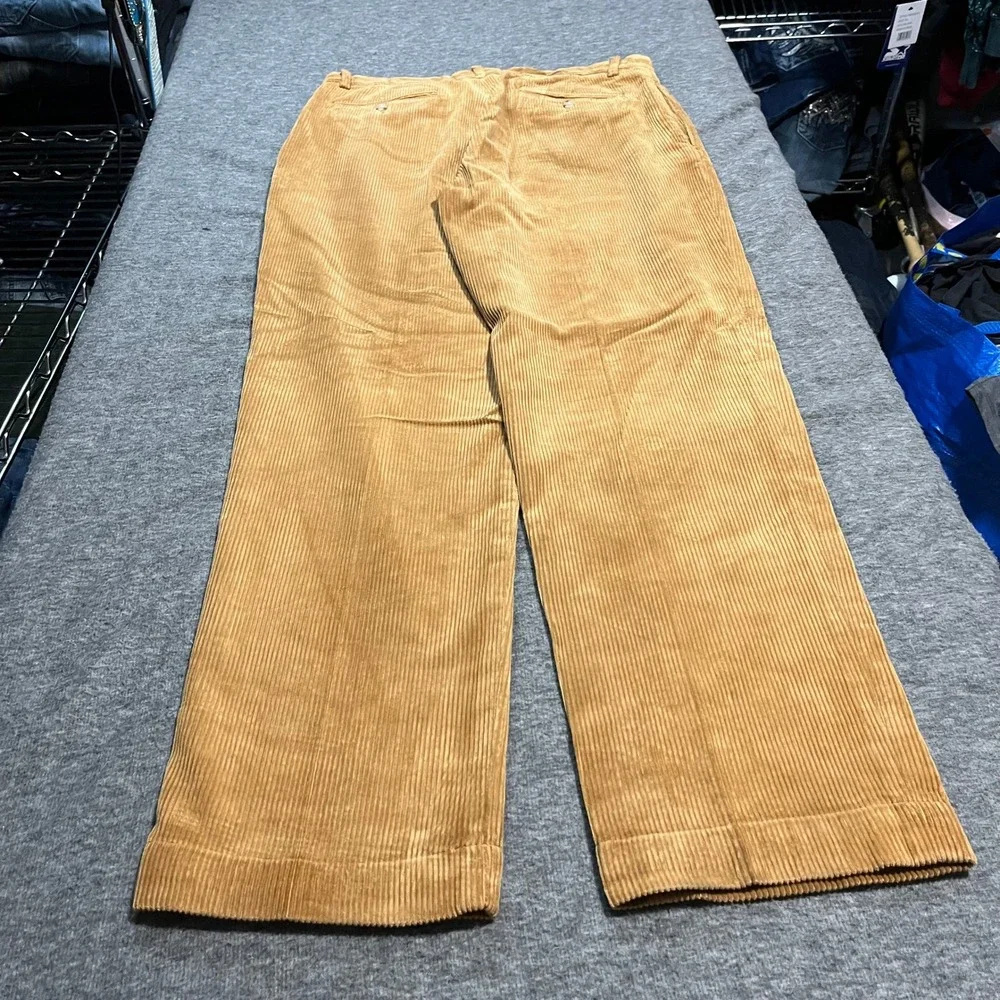 Polo Ralph Lauren Ethan Pant Mens 32x32 Tan Corduroy Straight Leg Cotton Trouser